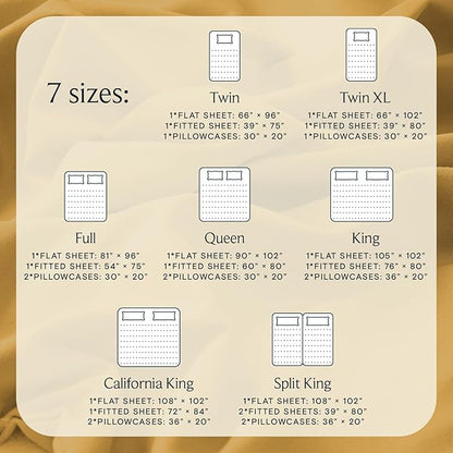 LuxClub 4 PC Queen Sheet Set, Deep Pockets Wrinkle Free Cooling Bed Sheets Hotel Bedding for Women, Men, Kids & Teens, Includes 1 Fitted Sheet, 1 Flat Sheet and 2 Pillowcases - Medallion Gold