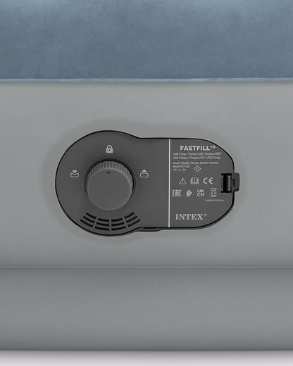 Intex 64157E Dura Beam Plus Mid-Rise Air Mattress: Fiber Tech Twin Size Built in USB Electric Pump 14in Bed Height 300lb Weight Capacity (Pack of 3)