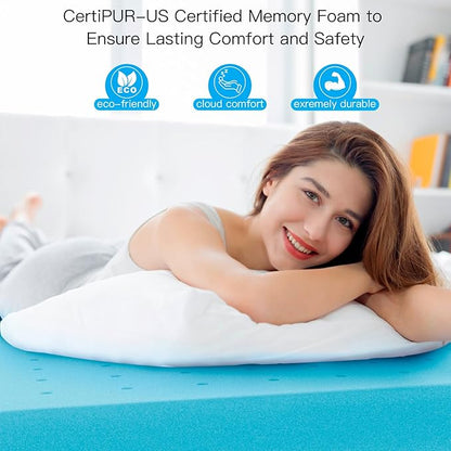 3 Inch Twin XL (39"x80") Memory Foam Mattress Topper, Cooling Gel Infused Mattress Pad, Soft Bed Topper for Pressure Relief Back Pain, Breathable, CertiPUR-US Certified