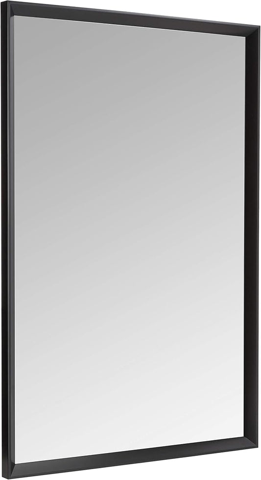 Amazon Basics Rectangular Wall Mount Mirror 24" x 36", Peaked Trim, Black