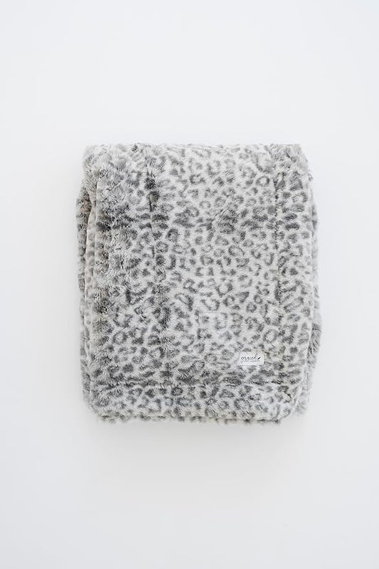 GRACED SOFT LUXURIES Faux Fur Throw Blanket | Elegant Warm, Cozy and Fluffy Blankets | Cuddly Cheetah Accent for Sofa, Couch or Bed | Snow Leopard - Large 50" x 60"