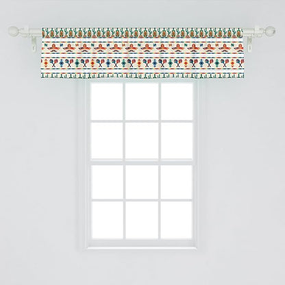 Ambesonne Mexican Window Valance, Latin American Cultural Native Borders Indigenous Saguaro Sombrero Tequila Bottle, Curtain Valance for Kitchen Bedroom Decor with Rod Pocket, 54" X 12", Jade Green