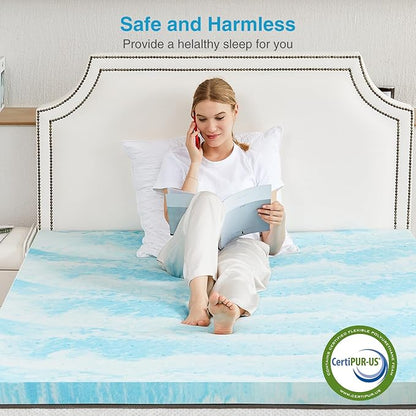 Mattress Topper, Queen Size Cooling Memory Foam Bed Toppers, 3 Inch Soft Mattress Pads for Sleeper Sofa, RV, Camper, CertiPUR-US Certified