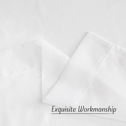 NICETOWN Sheer Window Curtain Panels - Ivory Eyelet Top Solid Voile for Kitchen/Hotel, 2 Pieces, 54 Wide x 84-inch Length