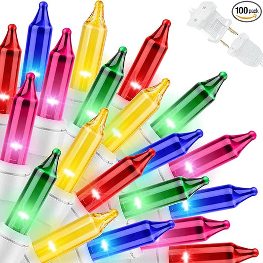 LAMPHOME Easter String Lights, 20FT 100 Count Incandescent Connectable Mini String Lights, Waterproof Easter Decorations for Indoor Outdoor Patio Party Home Garden Yard Decor