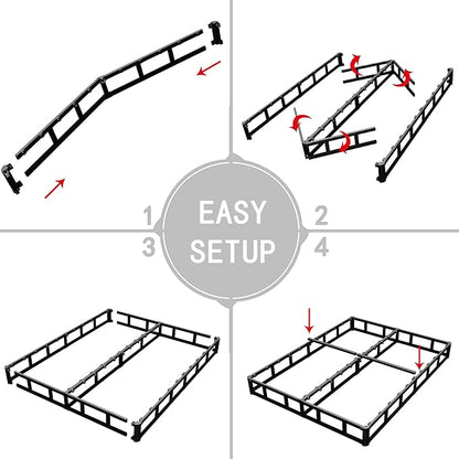 3 Inch Queen Size Box Spring, Low Profile Box Spring for Queen Bed,Heavy Duty Mattress Foundation, Metal Bed Base,Easy Assembly/Noise Free