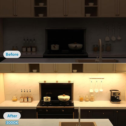 Litever Under Cabinet Lighting Set Plug in, 3 pcs 12 Inches LED Light Bars. Super Bright Dimmable Linkable for Kitchen Undercabinet Counter Top Shelf Pantry Closet Display Lighting. Warm White 3000K