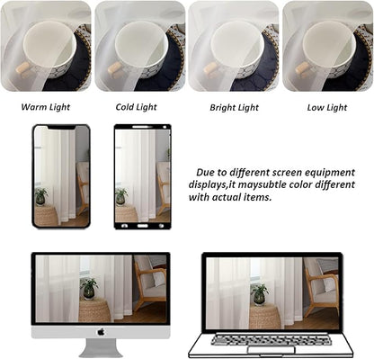 Chyhomenyc Ivory Sheer Curtains 78 Inches Long 2 Panels Set for Living Room, Light Filtering Voile Lightweight Bedroom Curtains, Rod Pocket Solid Window Treatment Drapes, Each 42W x 78L