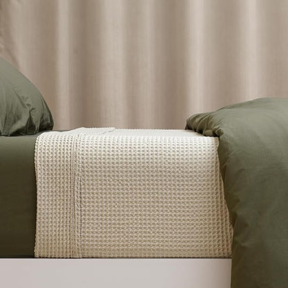PHF 100% Cotton Waffle Weave Blanket King Size for Bed,Snag Proof Lightweight Breathable Moisture-Wicking Throw for Couch,Great for Layering in Cold Weather,Machine Washable,Home Decor Gift-Linen