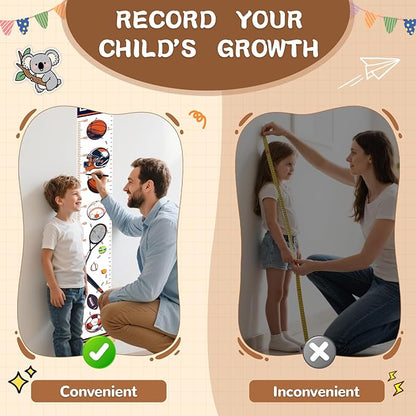 Personalized Rainbow Growth Chart for Wall Kids, Name Height Chart for Kids, for Nursery & Bedroom, Baby Shower Gift (60.6" x 8.3")