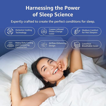 ROOST SLEEP 14-Inch Cal King Hybrid Mattress, Medium Firm – CertiPUR-US Certified, Copper-Infused Thermic Cooling Gel Memory Foam for Hot Sleepers + Targeted Support & Pressure Relief, Made in USA