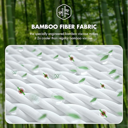 King Size Mattress - 12 Inch Hybrid King Mattresses in a Box with Bamboo Cover - King Size Memory Foam Mattress with Pocket Springs - Medium Firm Mattress for Pressure Relief - CertiPUR-US Certified