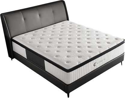 Full Size Mattress, 12 Inch Hybrid Full Mattress in a Box with Memory Foam & Individual Pocket Spring for Edge Support, Pressure Relief, Medium Firm,CertiPUR-US.