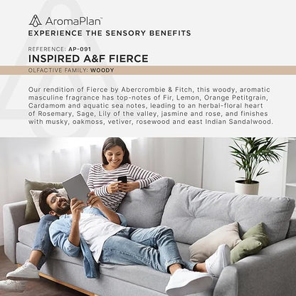 AromaPlan Hotel Scents, Inspired by A+F Fierce 5 Fl Oz (2 Pack) Luxury Aroma & Hotel Fragrance Diffuser Oil- Hotel Diffuser Oil for Aromatherapy- USA Made, Bigger Bottle, Bolder Aroma & Longer Lasting