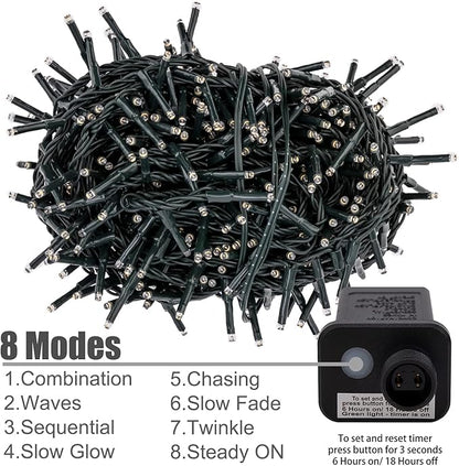 AWQ 500 LED 49ft Christmas Cluster Lights Christmas Decoration String Lights for Xmas Home Garden Wedding Party Xmas Tree Bedroom Indoor Outdoor Decor (Multicolor)