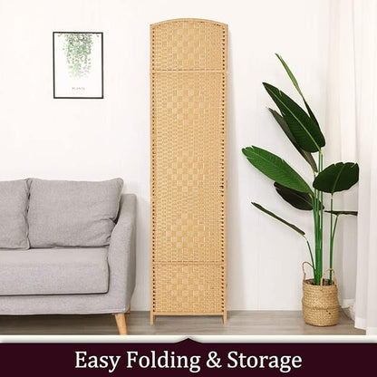 Rose Home Fashion 6 ft Tall Room Divider, Room Dividers and Folding Privacy Screens, 15.7in Privacy Screen 3 Panel Partition Temporary Wall Separation for Private, Light Beige