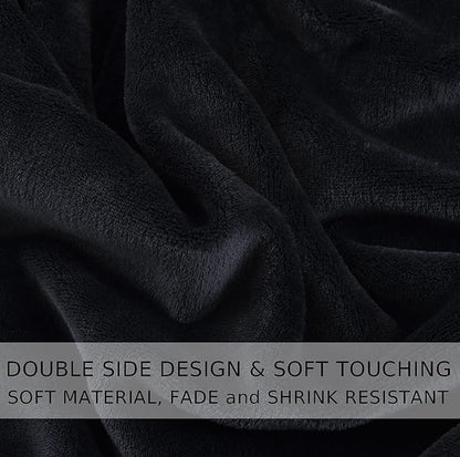 Soft Blanket King Size Fleece Warm Fuzzy Throw Blankets for The Bed Sofa Lightweight Charcoal Grey 90" x 108"
