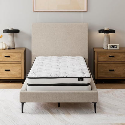 Signature Design by Ashley King Size Chime 10 Inch Medium Firm Hybrid Mattress with Cooling Gel Memory Foam for Pressure Relief, Fiberglass Free, Mattress In A Box