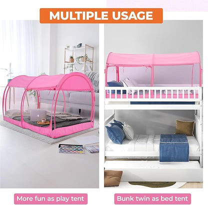 Alvantor Full Size Canopy Bed Tent Mesh Full Mosquito Net for Beds Privacy Tent Slumberpod Blackout Indoor Tents for Beds Sleeping Pop Up Tents (Mattress Not Included)