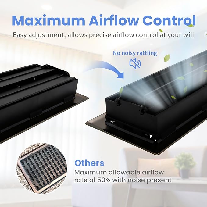 4x8 Inches Heavy Duty Walkable Floor Register - Easy Adjust Air Supply Lever Decorative Floor Vent Covers, Boston Design Vent Covers for Home - Oil Rubbed Bronze