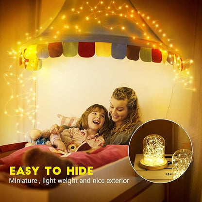 Brightown 24 Pack Fairy Lights Battery Operated - 7Ft 20 Led Mini String Lights Silver Wire Waterproof Firefly Starry DIY Lights for Bedroom Patio Wedding Party Christmas Decor (Warm White)