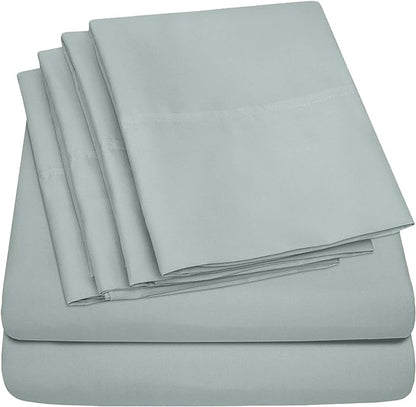 Sweet Home Collection 6 Piece Bed Sheet Set, Twin XL, Slate