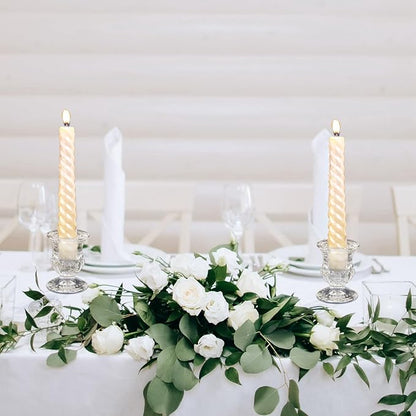Foaincore 66 Pcs Candlestick Holders Bulk 2.5 Inch Taper Candle Holder for Table Centerpiece Thick Glass Ritual Candle Stand for Wedding Christmas Valentines Festival Party Decorations (Clear)