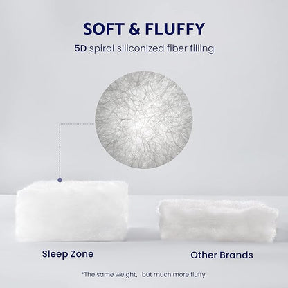 SLEEP ZONE Cooling Mattress Topper Full Size Quilted Fitted Mattress Pad Cover, Soft Fluffy Down Alternative Pillow Top Bed Topper Deep Pocket 8-21 Inch (Grey, Full)