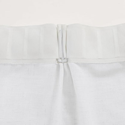 White Sheer Curtains 90 Inches Long, Cotton Linen Textured Light Filtering Drapes, Privacy Living Room Bedroom Window Decor, Rustic Semi-Transparent Pinch Pleat Curtain with Hooks