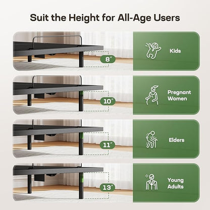 Marsail MS01-1 Twin XL Adjustable Bed Base with Massage, 4 Ports USB A&C Bed Frame with Under-Bed Nightlight, 3 Minutes Fast Assembly, Wireless Control Adjustable Bed with 4 Height Options