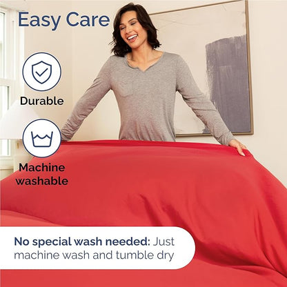 Twin XL 4 Piece Sheet Set - Comfy Breathable & Cooling - Ultra Soft Hotel Luxury Bedding Set w/ 8-16 Inch Deep Pockets - 1 Flat & 1 Fitted Sheet & 2 Pillowcases - Cozy, Wrinkle Free & Easy Care - Red