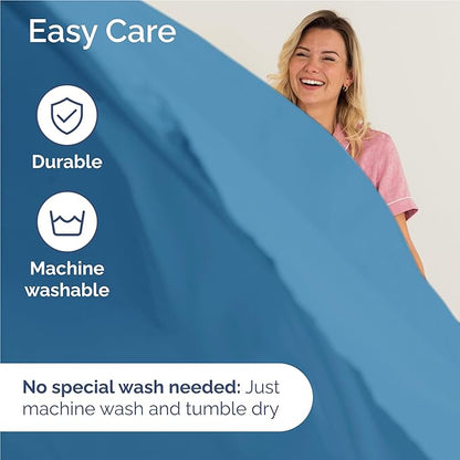 Twin XL Sheet Set 4 Piece - Bed Sheets Twin Size - Soft Hotel Luxury Bedding - Cooling, Comfy & Breathable - 1 Flat & 1 Fitted and 2 Pillowcases with Deep Pockets - Wrinkle and Fade Free - Denim Blue