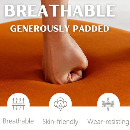 Modern Barrel Dining Chairs Set of 4, Velvet Upholstered Accent Side Chair with Arms Comfy Makeup Vanity Chairs, Dining Living Room Kitchen Chairs, Orange