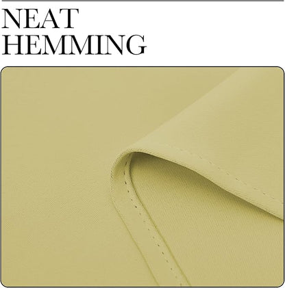 NICETOWN Paler Yellow Room Darkening Curtains for Kitchen, Window Treatment Thermal Insulated Solid Grommet Room Darkening Curtains/Drapes for Bedroom (Set of 2, 42 inches Wide by 48 inches Long)