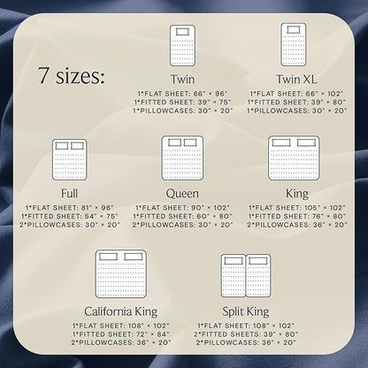 LuxClub 4 PC Queen Sheet Set, Deep Pockets Wrinkle Free Cooling Bed Sheets Hotel Bedding for Women, Men, Kids & Teens, Includes 1 Fitted Sheet, 1 Flat Sheet and 2 Pillowcases - Silky Soft Navy