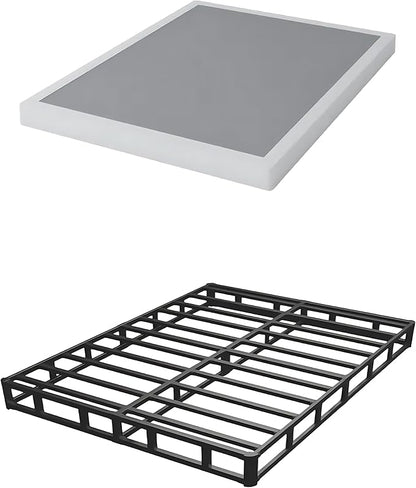 Full Box Spring 3 Inch, Low Profile Box Spring for Full Bed, Heavy Duty Mattress Foundation,Metal Bed Base with Fabric Cover/Non-Slip/Easy Assembly
