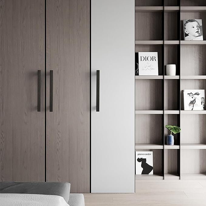 Walnut Square 7-1/2in 4 pcs Wooden Drawer Pulls Handle pulls for cabinets Kitchen Cabinet Drawer pulls Cabinet Door Pull