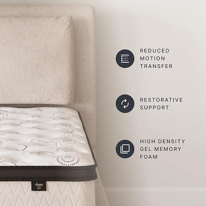 Ashley Chime Twin Mattress Hybrid 12 Inch Firm Memory Foam for Pressure Relief, Mattress In a Box with Cooling Gel, Fiberglass Free