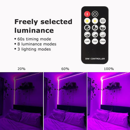 50 Foot Black Light Strips & Remote, Dimmable Flexible Blackights Strip Lights for Glow Party Body Paint Birthday Bedroom Room Fluorescent Tapestry Poster, Non-Waterproof 900 LEDs 50ft/15M
