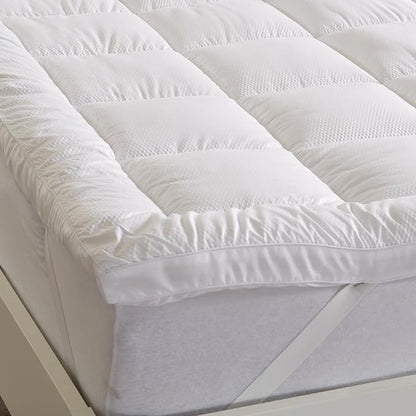 Great Bay Home Twin XL Mattress Topper. Thick, Elastic Corner Mattress Protector and Cover. Ultra-Soft Pillowtop Mattress Pad. Fits Mattresses Up to 18" (Twin XL, White)