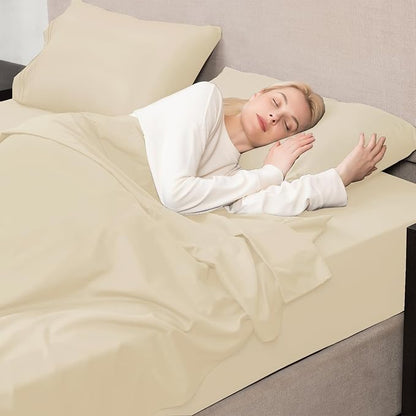 Mejoroom Twin Sheet Set - Hotel Collection Twin Sheets - Bedding Sheets & Pillowcases with Deep Pocket Fitted Sheet, Breathable, Wrinkle & Fade Resistant - 3 Piece(Taupe)