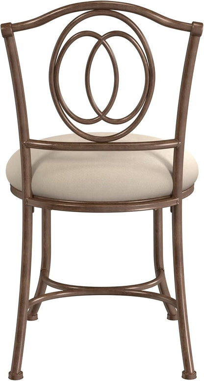Hillsdale Emerson Metal Vanity Stool, Golden Bronze