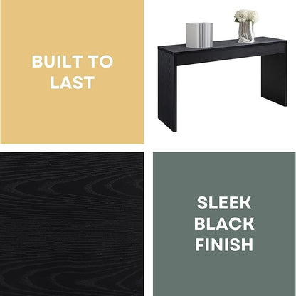 Convenience Concepts Northfield Hall Console Table 48" - Modern, Minimalist Narrow Sofa Display Accent for Contemporary Living Room, Entryway, or Hallway, Black