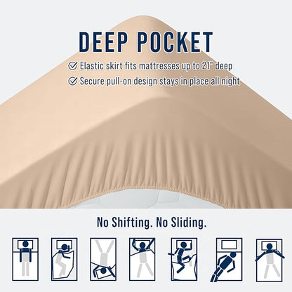 OLANLY California King Quilted Fitted Mattress Pad – Soft Pillow Top Mattress Topper, Down Alternative Fill, Cooling Breathable Mattress Cover, Machine Washable Deep Pocket Mattress Protector, Beige