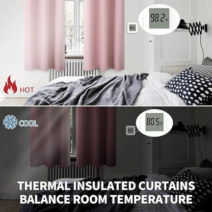 BGment Room Darkening Curtains 108 Inches Long - Grommet Thermal Insulated Drapes Window Treatment Curtains for Bedroom, 2 Panels, 52 x 108 Inch, Baby Pink