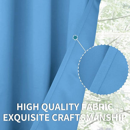 BGment Room Darkening Curtains 95 Inches Long - Grommet Thermal Insulated Drapes Window Treatment Curtains for Bedroom, 2 Panels, 52 x 95 Inch, Sky Blue