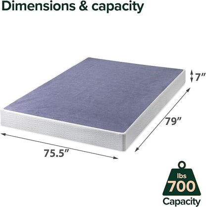 ZINUS 7 Inch King Metal Smart Box Spring with Quick Assembly, Mattress Foundation, Strong Metal Frame, Easy Assembly
