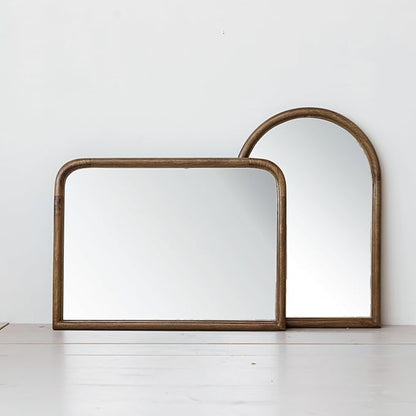Creative Co-Op Arched Mango Wood Wall Mirror, Natural