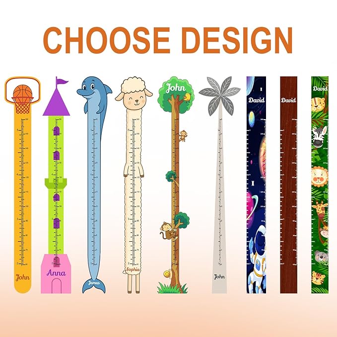 Personalized Growth Chart for Wall, Wooden Height Chart for Kids, Cute Height Measurement for Child/Girls/Boys, Baby and Toddler's Playroom/Kid's Room/Nursery Decor, Tree
