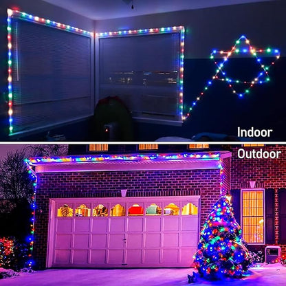 LED Rope Lights Outdoor String Light Battery Powered with Remote Control, 8 Modes Color Changing Waterproof LED Strip Light Fairy Light 40Ft for Christmas Party Camping Decoration, 1 P